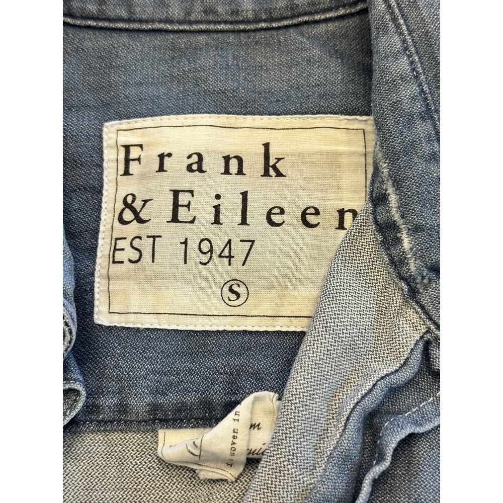 Frank & Eileen Mary Blue Distressed Vintage Button Up Classic Shirt Dress Small - Picture 4 of 6